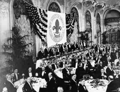 Baden-Powell at the Waldorf-Astoria September 23, 1910, with Seton Presiding (B&W)