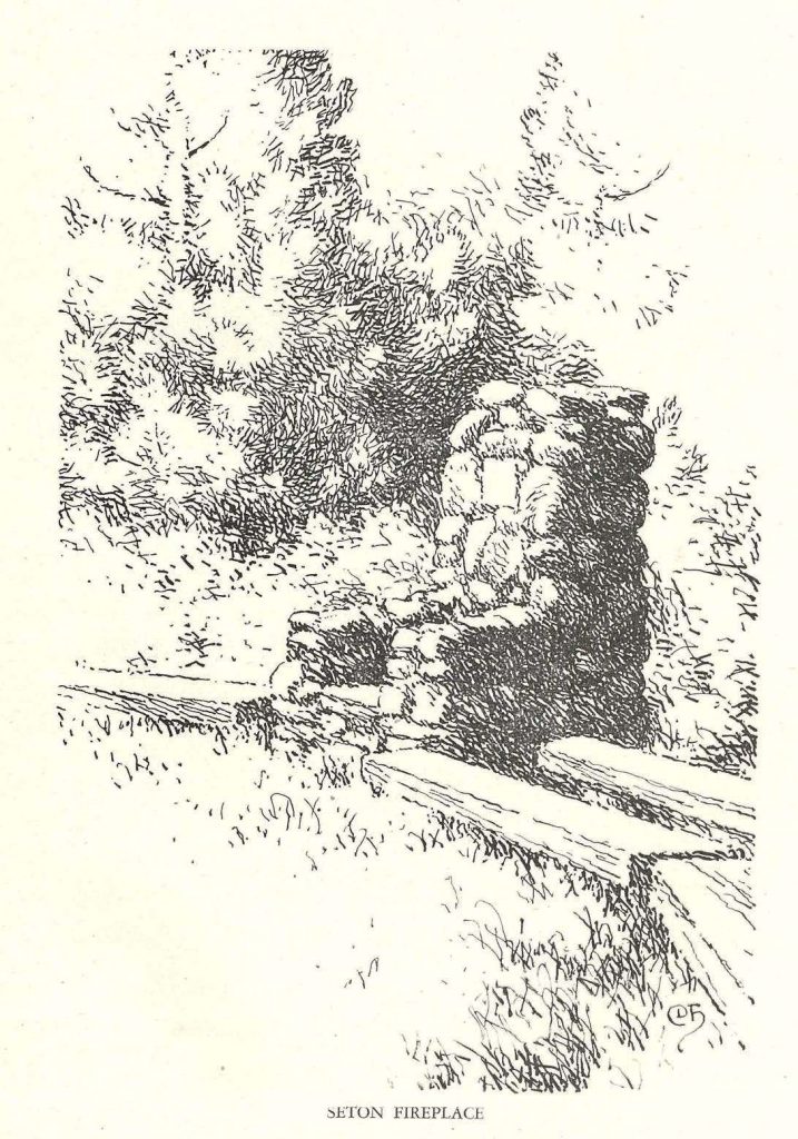 Sketch Drawing of Seton Fireplace