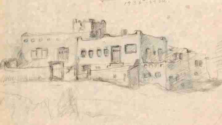 Ernest Thompson Seton Sketch of Building