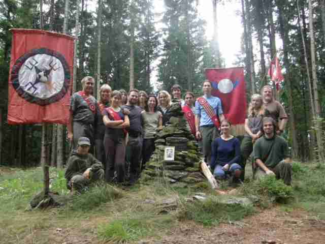 Czech Woodcrafters on Top of Mt ET Seton in 2010 - Dedication of Mount E. T. Seton