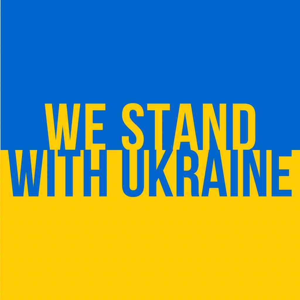 We Stand With Ukraine Banner